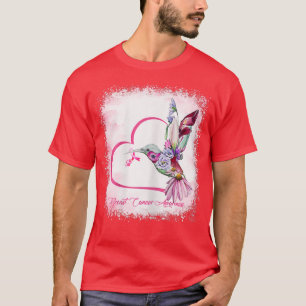 ウィメンズバードリボンハートヒマワリ乳房 Tシャツ