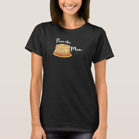 ウィメンズパンケーキママ朝食マザーメープルシロップBr Tシャツ (正面)