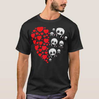 ウィメンズパンダバレンタインデーハートラブガールズGIF Tシャツ