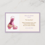 ウィメンズパープルファッションシューズピンクハイヒール 名刺 (正面)