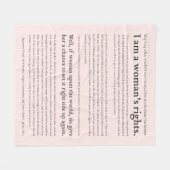 ウィメンズヒストリーモンスソージャーナートゥルース引用文ピンク フリースブランケット (正面(横))