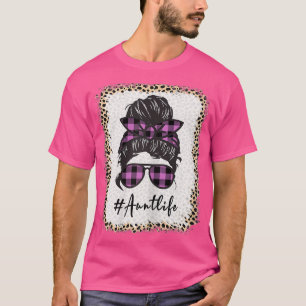 ウィメンズヒョウおばさん生活汚い文漂白 Tシャツ