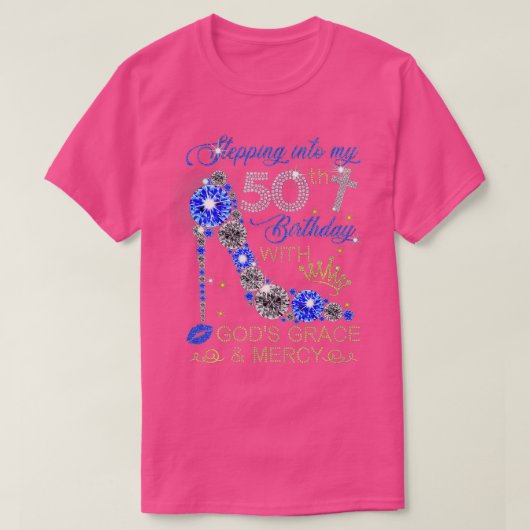ウィメンズヒール50誕生日分隊が50にステップイン Tシャツ (デザイン正面)
