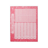 ウィメンズビューティフルピンクグリッターウィークリーミールプランナー ノートパッド (回転)