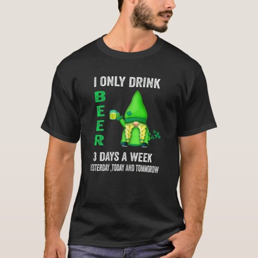 ウィメンズビールのみ飲む3週日ウィメンズグノーム Tシャツ (正面)