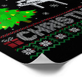 ウィメンズピアノクリスマスツリー照明醜いクリスマスシュエ ポスター (角)