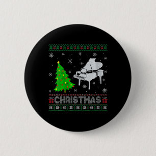 ウィメンズピアノクリスマスツリー照明醜いクリスマスシュエ 缶バッジ