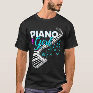 ウィメンズピアノプレーヤーガールズキーボード音楽先生 Tシャツ