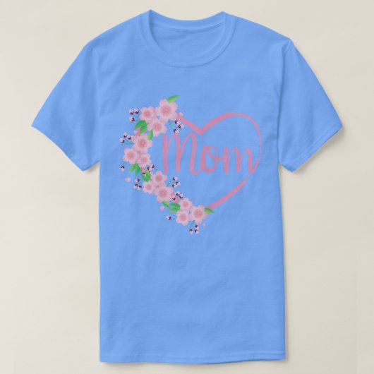 ウィメンズピンクさくらんぼ桜H周り Tシャツ (デザイン正面)