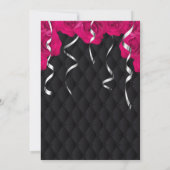 ウィメンズピンクアンドシルバー誕生日 招待状 (裏面)