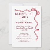 ウィメンズピンクエレガントボウパーティー 招待状 (正面)