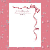 ウィメンズピンクエレガントボウパーティー 招待状