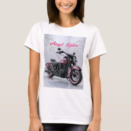 ウィメンズピンクバイクもしくは自転車に乗る人Tシャツ Tシャツ
