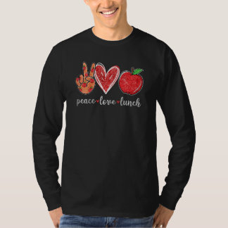 ウィメンズピースラブランチラおもしろいンチレディ Tシャツ