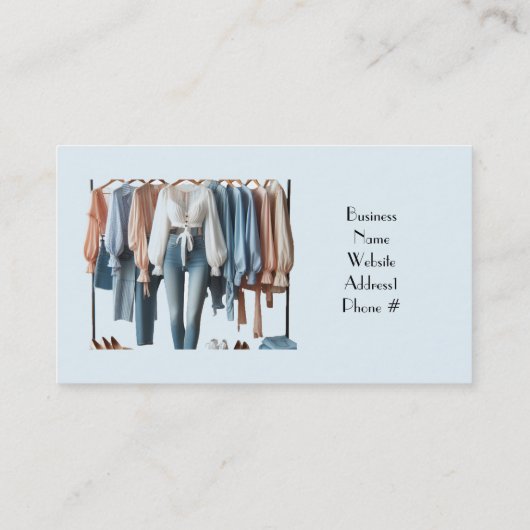 ウィメンズファッションブティックアクセサリービジネスカード 名刺 (裏面)