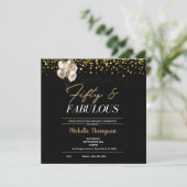 ウィメンズフィフティファブアフル金ゴールド誕生日インビタット 招待状 (スタンド正面)