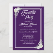 ウィメンズフェアパープルエレガントフローラパーティー 招待状 (正面)