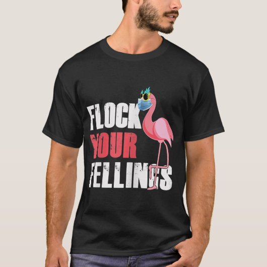 ウィメンズフックザーズ感覚おもしろいフラミンゴ Tシャツ (正面)