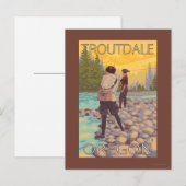 ウィメンズフライ釣り – Troutdale, Oregon ポストカード (正面/裏面)
