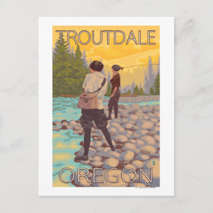 ウィメンズフライ釣り – Troutdale, Oregon ポストカード