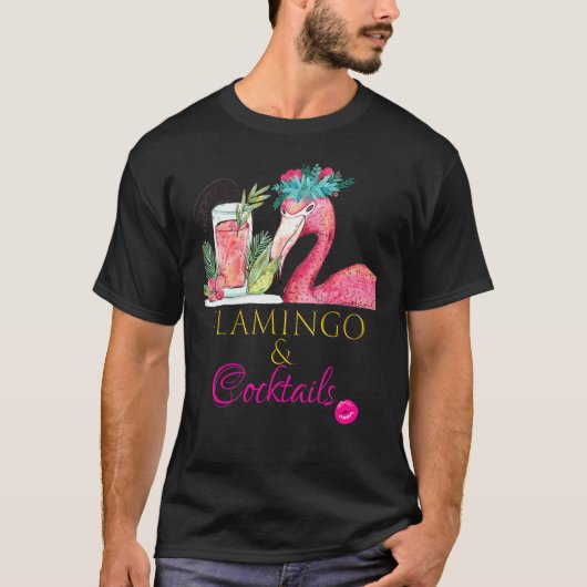 ウィメンズフラミンゴとカクテルパーティー服 Tシャツ (正面)