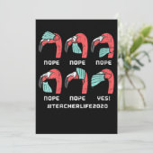 ウィメンズフラミンゴ顔マスクライフ2020ソーシャル先生 サンキューカード (スタンド正面)