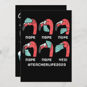 ウィメンズフラミンゴ顔マスクライフ2020ソーシャル先生 サンキューカード (正面/裏面)