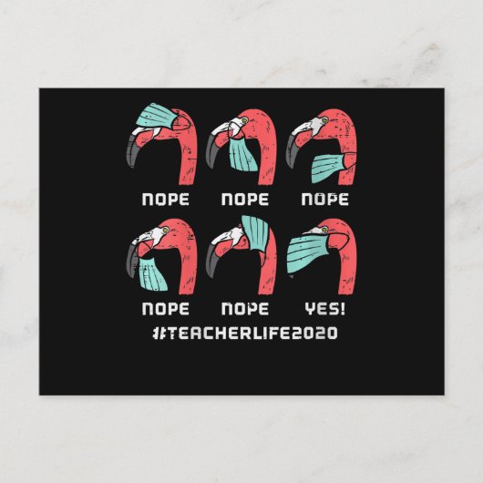 ウィメンズフラミンゴ顔マスクライフ2020ソーシャル先生 案内ポストカード (正面)