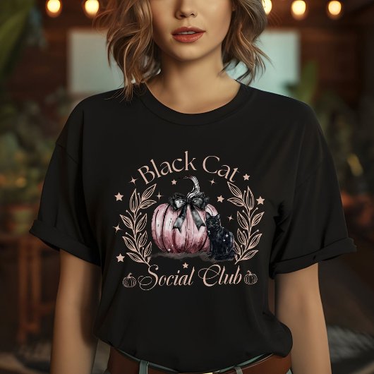 ウィメンズブラックキャットソーシャルクラブハロウィン Tシャツ