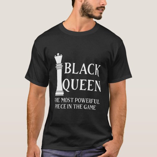 ウィメンズブラッククイーン最強チェスアフリカンアメ Tシャツ (正面)