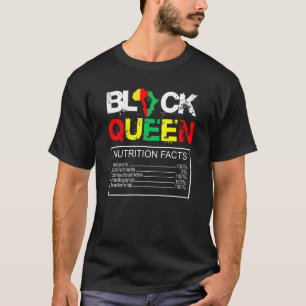 ウィメンズブラッククイーン栄養ファクト女おもしろいの子B Tシャツ