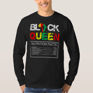 ウィメンズブラッククイーン栄養ファクト女おもしろいの子B Tシャツ