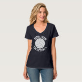 ウィメンズブルー王室の&ホワイトバレーボールジャージーシャツ Tシャツ (正面フル)