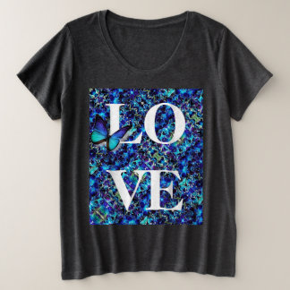 ウィメンズプラスサイズティバタフライラブ プラスサイズTシャツ