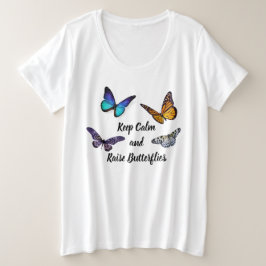 ウィメンズプラスサイズティー保ア落ち着き上げ蝶 プラスサイズTシャツ