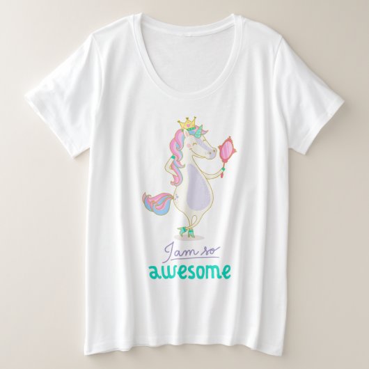 ウィメンズプラスサイズ基本Tシャツ プラスサイズTシャツ (デザイン正面)