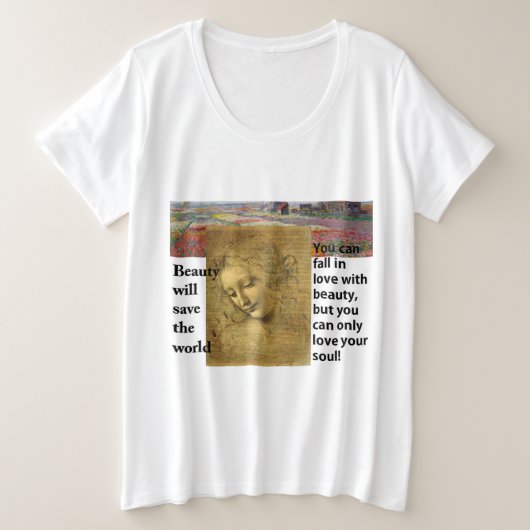 ウィメンズプラスサイズ基本Tシャツ プラスサイズTシャツ (デザイン正面)