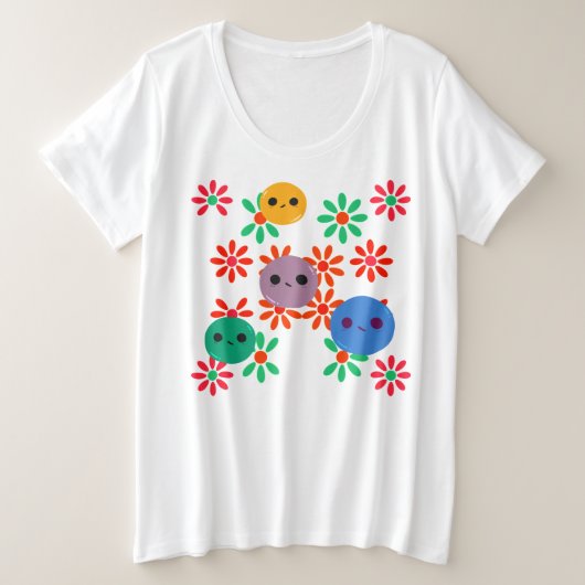 ウィメンズプラスサイズ基本Tシャツ プラスサイズTシャツ (デザイン正面)