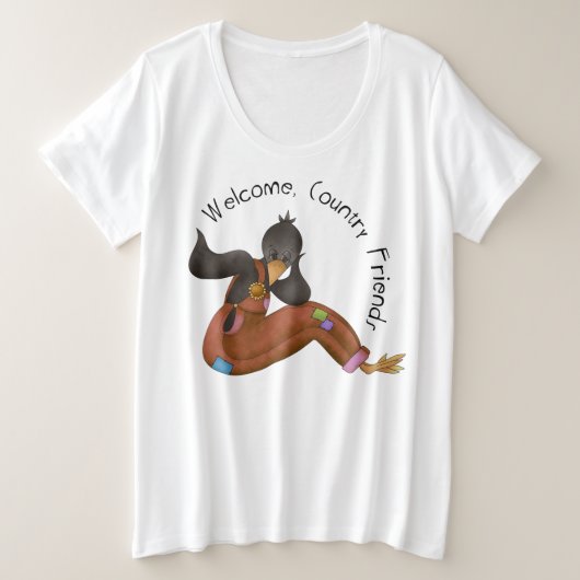 ウィメンズプラスサイズ基本Tシャツ プラスサイズTシャツ (デザイン正面)