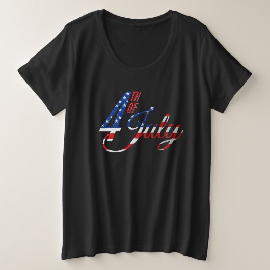 ウィメンズプラスサイズ愛国的Tシャツ プラスサイズTシャツ (デザイン正面)