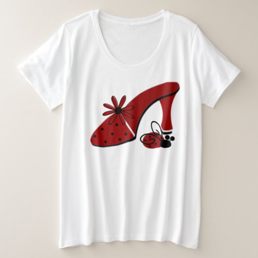 ウィメンズプラスサイズBasicTシャツ プラスサイズTシャツ (デザイン正面)