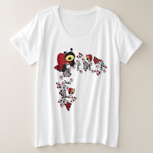ウィメンズプラスサイズBasicTシャツ プラスサイズTシャツ (デザイン正面)
