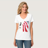 ウィメンズベラキャンバスジャージーVネックTシャツ Tシャツ (正面フル)