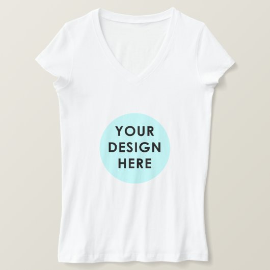 ウィメンズベラ+キャンバスジャージーVネックTシャツ Tシャツ (デザイン正面)