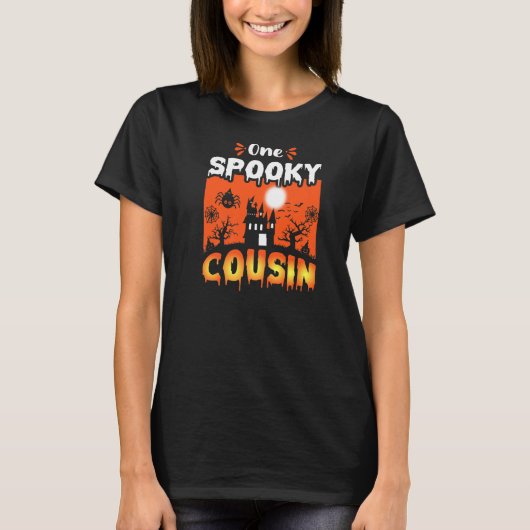 ウィメンズホラー不気味ハロウィン幽霊のよく出るキャッスルナイト Tシャツ (正面)