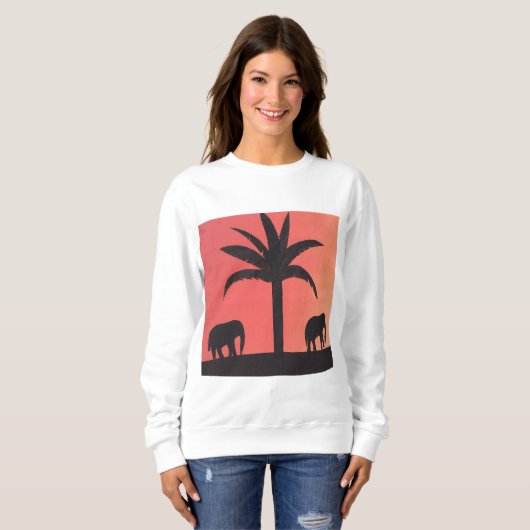 ウィメンズホワイトスウェットシャツ スウェットシャツ (正面フル)