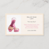 ウィメンズホワイトファッションシューズピンクハイヒール 名刺 (正面)