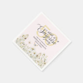 ウィメンズホワイトワイルドフラワーサプライズ50誕生日 スタンダードカクテルナプキン (角)
