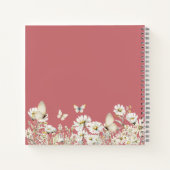 ウィメンズホワイトワイルドフラワーサプライズ50誕生日 ノートブック (裏面)