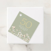 ウィメンズホワイトワイルドフラワーサプライズ50誕生日 フェイバータグ (インサイチュ)